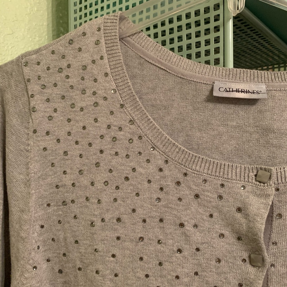 Catherine’s Grey Embellished Cardigan